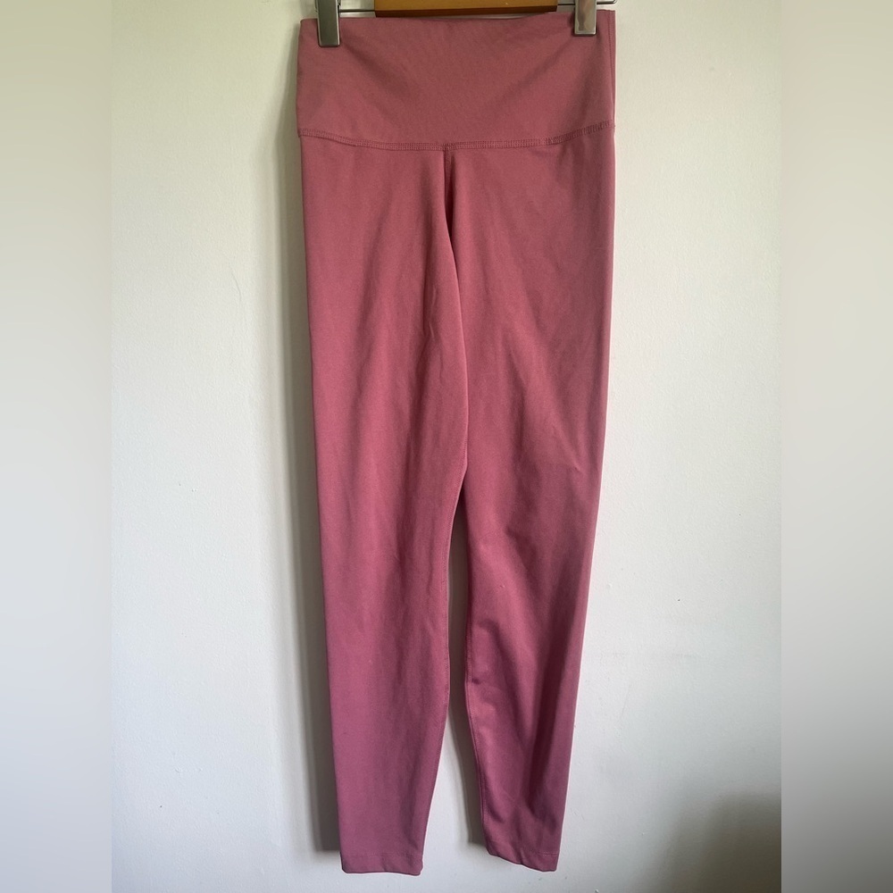 Nike Women Dri-Fit High Waist Pink Logo Yoga Ankle Pants Leggings Medium
